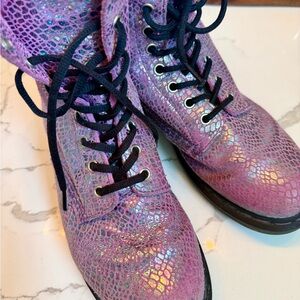 Dr. Martens Purple Snake Skin Boot size 9
